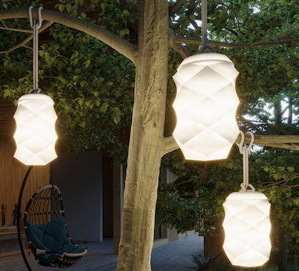 Lampe Suspension sans fil Bita Hang Beige Diamètre 17,80 cm