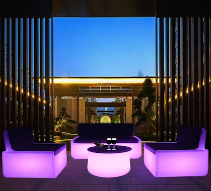 Canapé Lumineux LED L150cm Extérieur Sans Fil