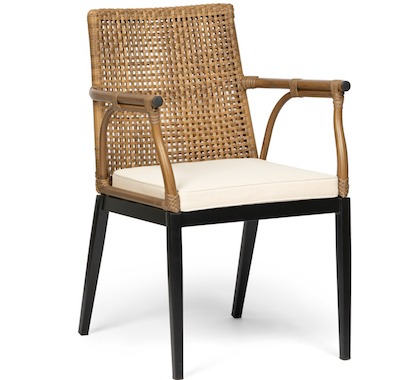 Chaise Bistrot Parisienne Aluminium Noire et Rotin