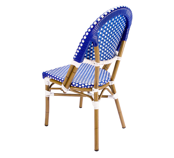 Chaise de Terrasse Parisienne Aluminium Bleu et Blanc  Chaise bistrot