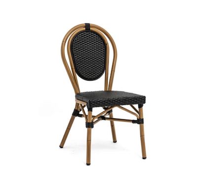 Chaise Bistrot Parisienne Aluminium Noire