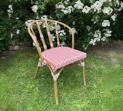 Chaise bistrot Parisienne Aluminium Rose et Blanche