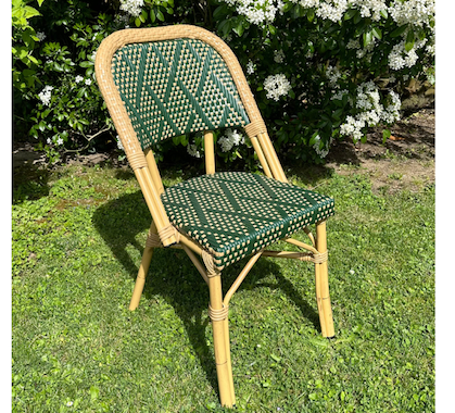 Chaise Bistrot Parisienne Aluminium Verte et Beige