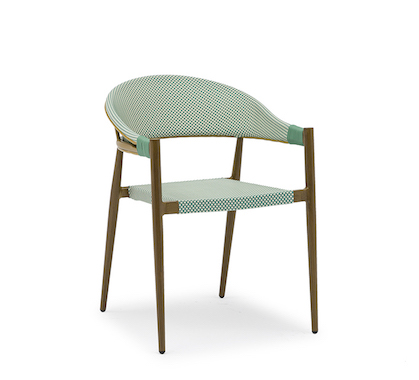 Chaise Bistrot Parisienne Aluminium Verte et Blanche