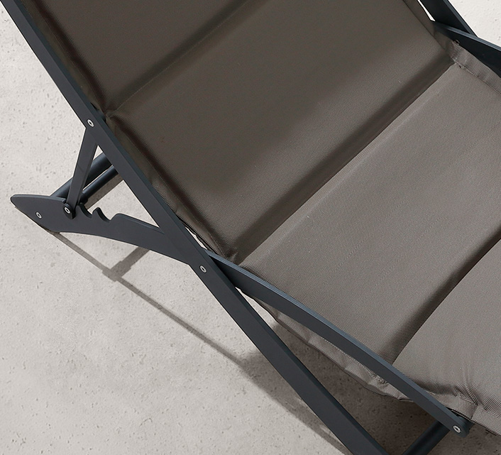 Chaise pliante alu anthracite textilène gris argent Cassis