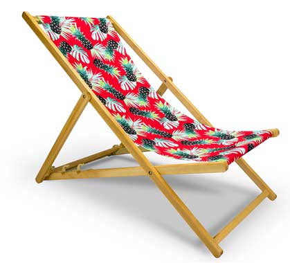 Chilienne Bois Couleur Rouge Motif Ananas L130cm