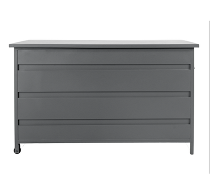 Coffre de jardin en aluminium gris 650 Litres sur roulettes