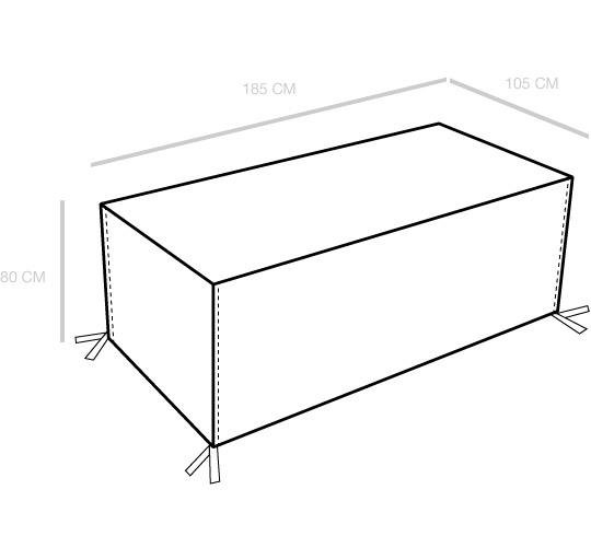 Housse de protection imperméable pour table rectangle 205x125x80cm