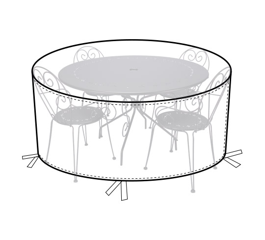 Housse pour table ronde diametre jusqu'à 130 cm de diamètre.
