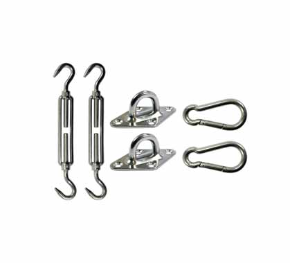 Kit Fixation Voile D'ombrage Inox 2 encrages 2 tendeurs M6
