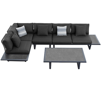 Table basse de jardin Aluminium 120cm x 80 cm Sophia Noire