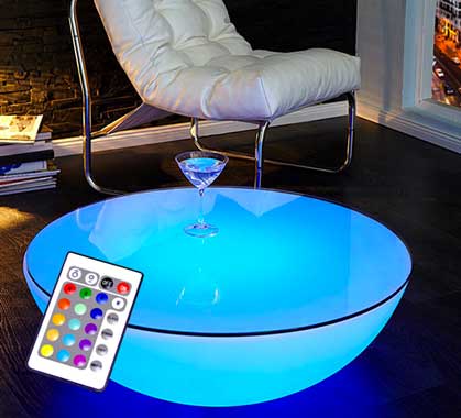 Chaise Longue Lumineuse LED 210cm Extérieur Sans Fil - Mobilier