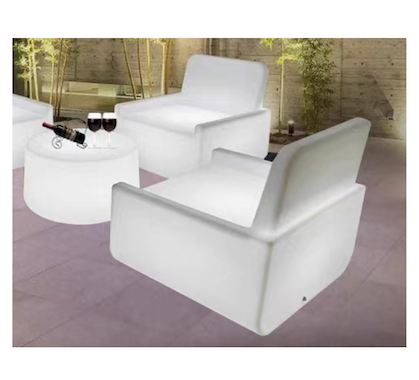 Table Lumineuse LED basse D70 cm Ronde Extérieure Sans Fil