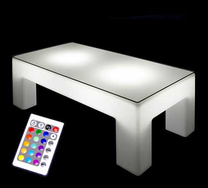 Table basse ronde ∅81cm LED d'extérieur étanche sans fil