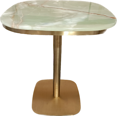 Table Bistrot Carré 60cm Marbre Pierre de Jade