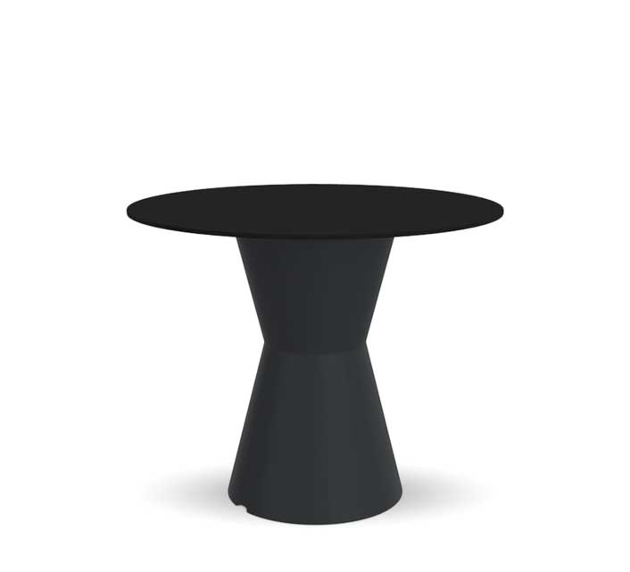 Table bistrot outdoor Dot avec Plateau HPL Rond 90cm Gris Anthracite