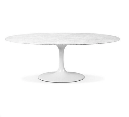 Table Ovale Marbre Blanc 160 cm