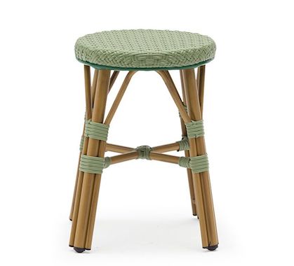 Tabouret Bistrot Extérieur Aluminium Vert Olive H46 cm
